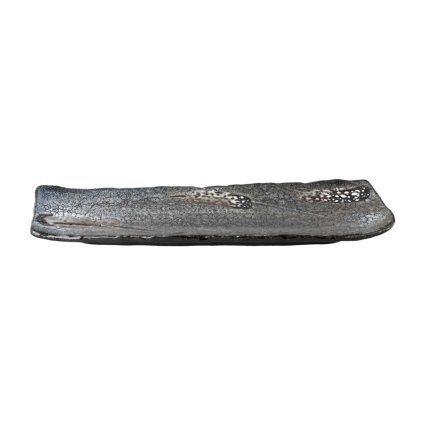 227298 servirovaci talir shiranami 36 x 9 cm cerna keramika mij