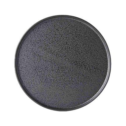 227226 3 jidelni talir asphalt slab 24 cm cerna keramika mij