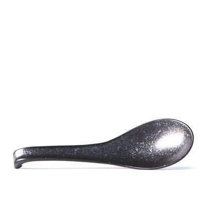 Japońska łyżka BLACK MATT 17,5 cm, czarna, MIJ