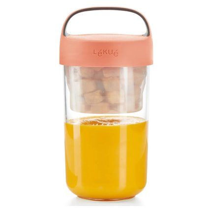 Słoik na lunch JAR TO GO 600 ml, koralowy, Lékué