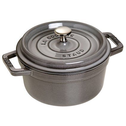 Garnek niski 26 cm, grafitowy szary, żeliwo, Staub
