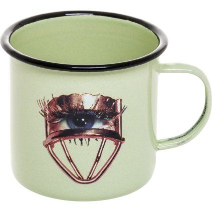 Kubek TOILETPAPER EYE 10 cm, zielony, emalia, Seletti