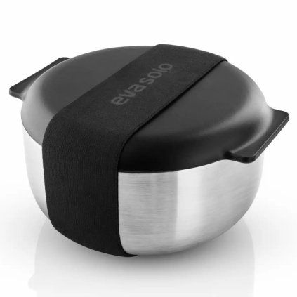 Pojemnik na lunch TO GO 750 ml, srebrny/czarny, stal nierdzewna, Eva Trio