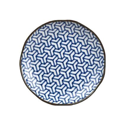 Płytki talerz HERRINGBONE INDIGO IKAT 23 cm, niebieski, MIJ