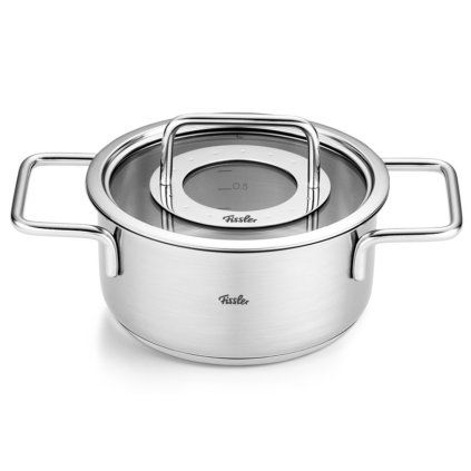 Garnek PURE 16 cm, 1,9 l, z szklaną pokrywka do garnka, stal nierdzewna, Fissler