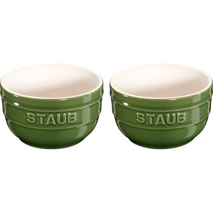 Ramekin 9 cm, zestaw 2 sztuk, zielony, ceramiczny, Staub
