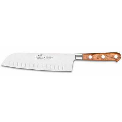 Nóż Santoku PROVENCAO 18 cm, nity ze stali nierdzewnej, brązowy, Lion Sabatier
