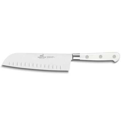 Nóż Santoku TOQUE 18 cm, nity ze stali nierdzewnej, biały, Lion Sabatier