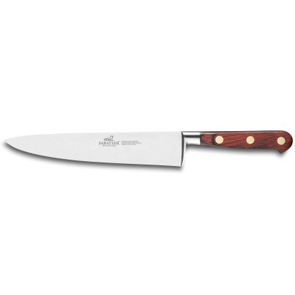 Nóż szefa kuchni SAVEUR 20 cm, nity mosiężne, brązowy, Lion Sabatier
