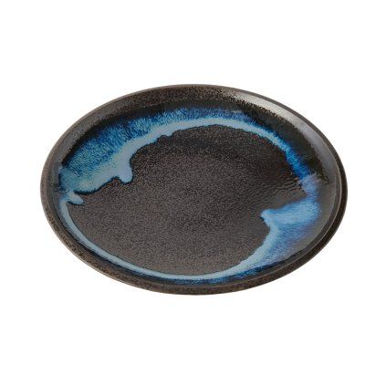 Talerz na przystawki BLUE BLUR 19 cm, niebieski, ceramiczny, MIJ