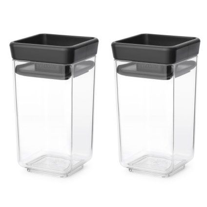 Pojemniki do przechowywania żywności TASTY PLUS 150 ml, zestaw 2 sztuk, ciemnoszare, Brabantia