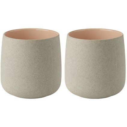 Filiżanki EMMA 220 ml, zestaw 2 sztuk, różowe, kamionkowe, Stelton