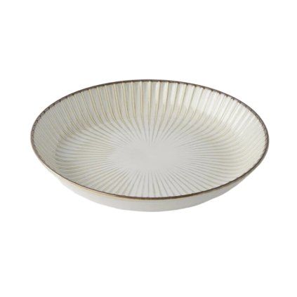 Talerz obiadowy WHITE SENDAN 22,5 cm, biały, ceramiczny, MIJ