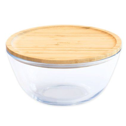 Pojemnik do przechowywania żywności PKV-011 770 ml, szklane / bambusowe, Pebbly