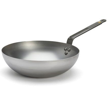 Patelnia wok MINERAL B 28 cm, srebrny, stal, de Buyer