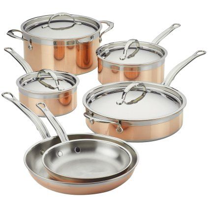 Zestaw patelni i garnków COPPERBOND, zestaw 6 szt., miedź, Hestan