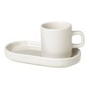 Filiżanka do espresso z podstawką pod szklankę PILAR, zestaw 2 szt., 50 ml, kremowa, Blomus