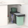 Kosz na śmieci do zabudowy SORT & GO 2x 15 l, ciemnoszary, plastikowy, Brabantia
