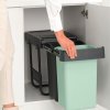Kosz na śmieci do zabudowy SORT & GO 2x 15 l, ciemnoszary, plastikowy, Brabantia