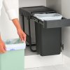 Kosz na śmieci do zabudowy SORT & GO 2x 15 l, ciemnoszary, plastikowy, Brabantia