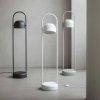 217028 1 stojaci lampa quay 121 cm bila ocel eva solo